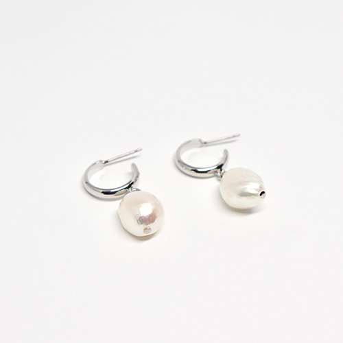 Pearl Ring Earring - Silver