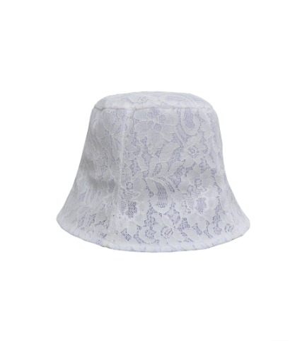 flower lace hat - white