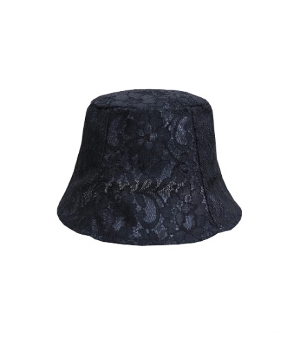 flower lace hat - black