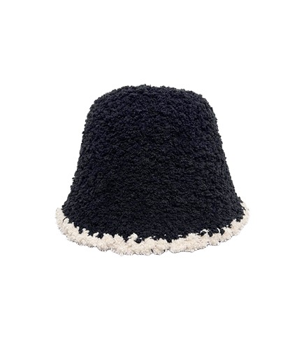 Curly  Bucket Hat - Black