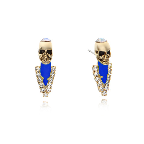 Skull Cap Earring NEON BLUE