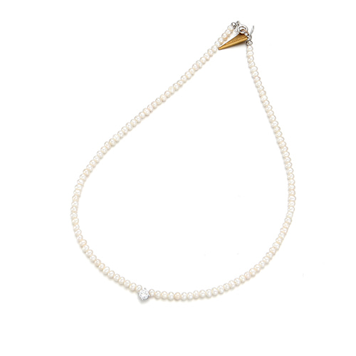 Fresh Pearl Shine Point Necklace 