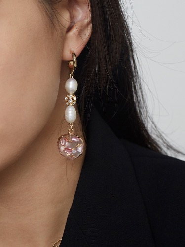 Pearl Long Gemstone Earring