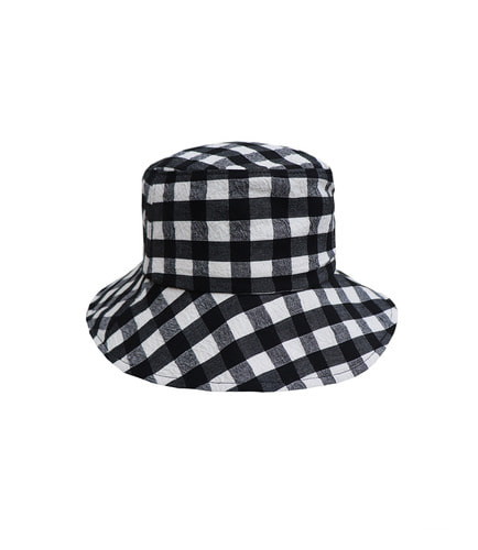 cheack bucket hat - black