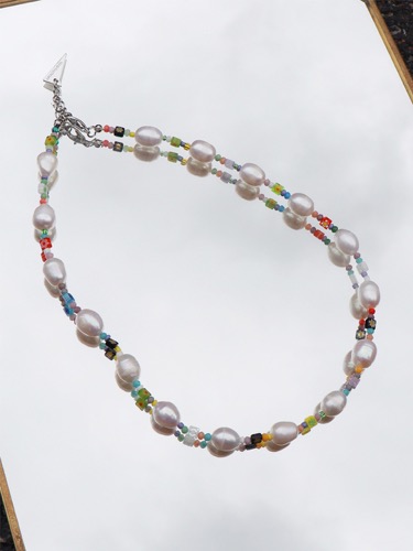 beads mix pearl point Necklace